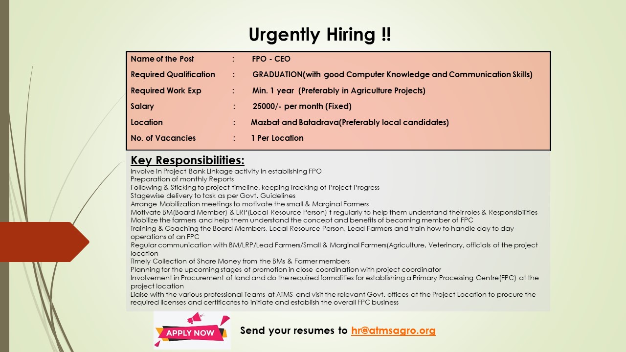 Vacancy for CEO